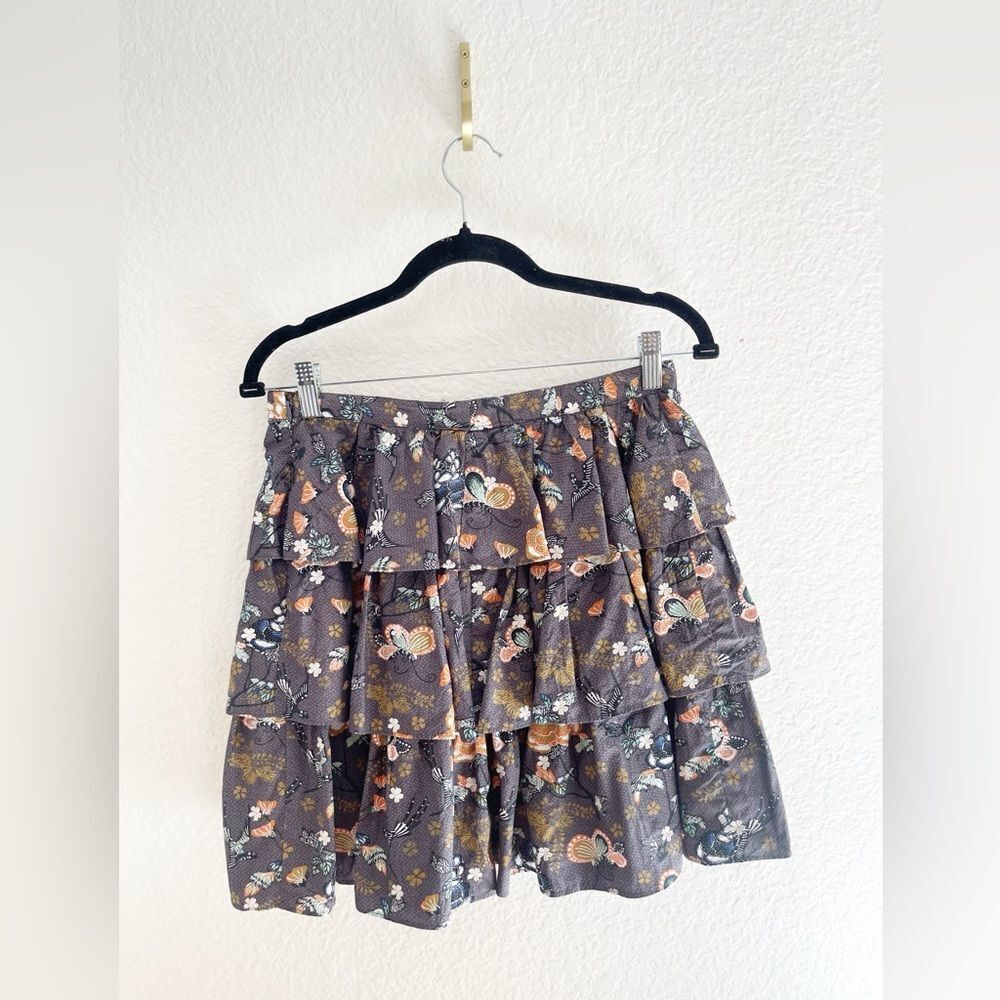 Ulla Johnson Alyssa floral-print ruffled tiered bohemian skirt 4 - Picture 4 of 9